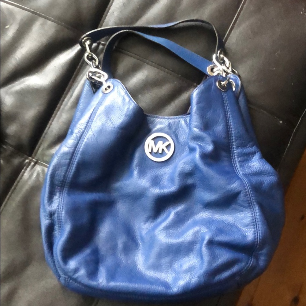 Cobalt Blue Michael Kors bucket purse.
